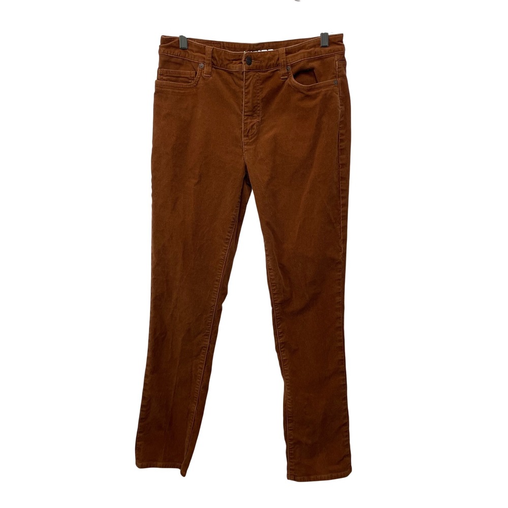Lands End Mid Rise Straight Corduroy Pant Rust Brown Women 10 Gorpcore Hike Boho
